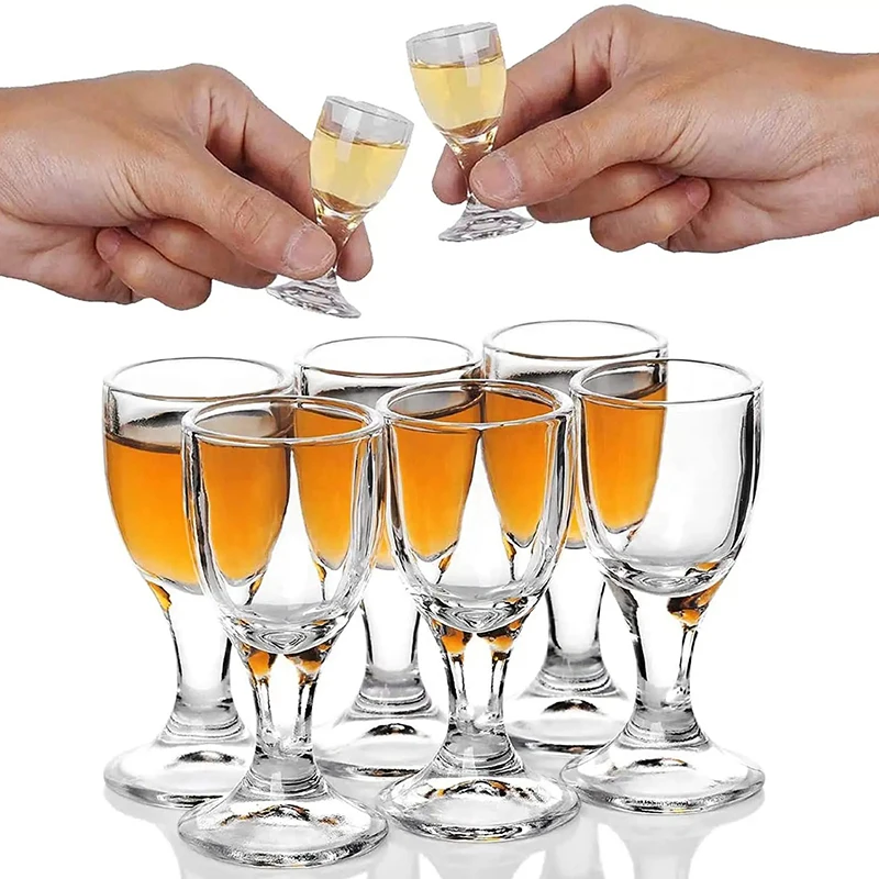 작은 잔 유리 Baijiu 와인 컵, 중국 스타일 음료 용기, 주정용 일본 술, 한국 소주 총알 샷 컵, 6 개, 12 개, 10ml