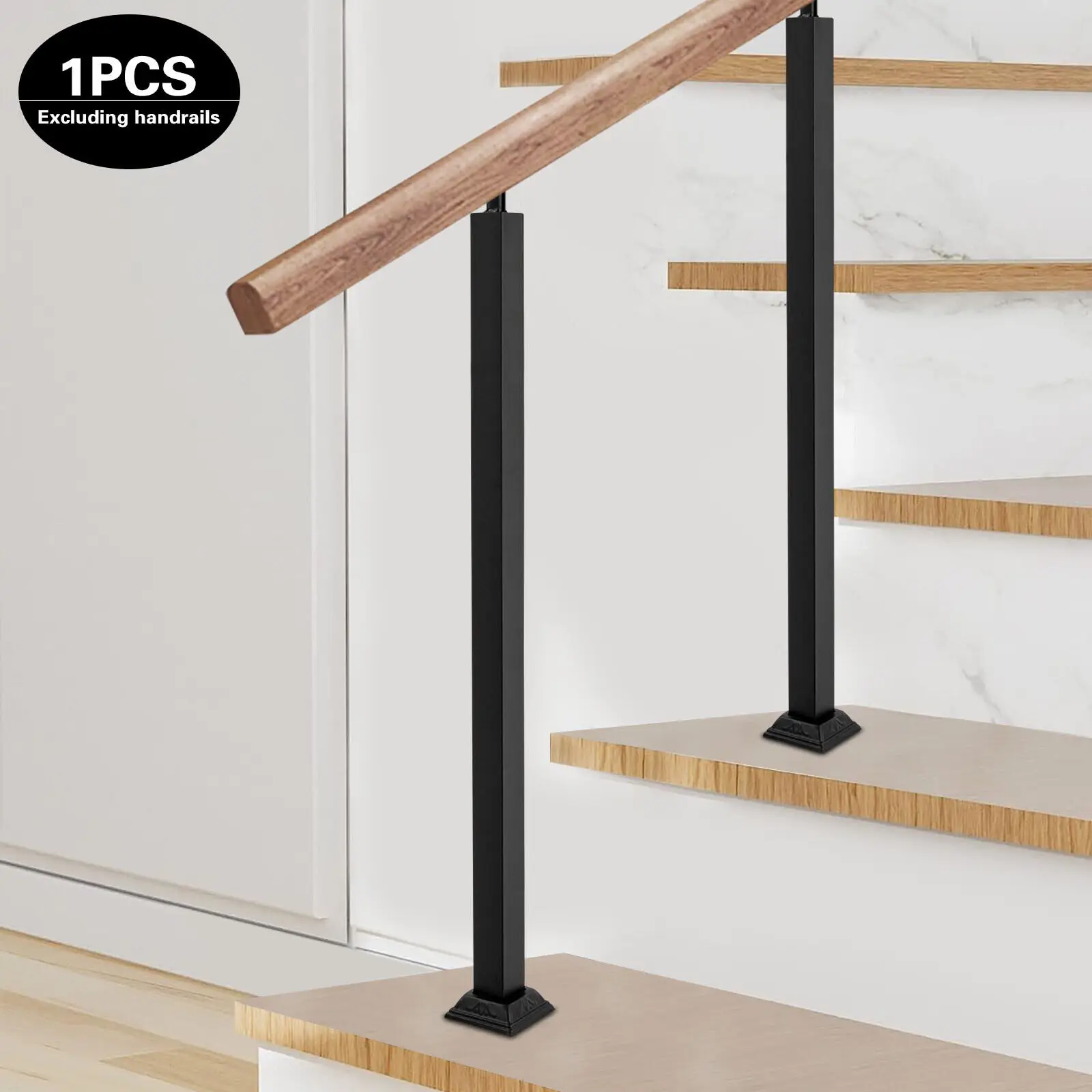 Iron Step Handrails Railing For 1-2 Step Handrail Indoor/Outdoor Deck Hand Rail