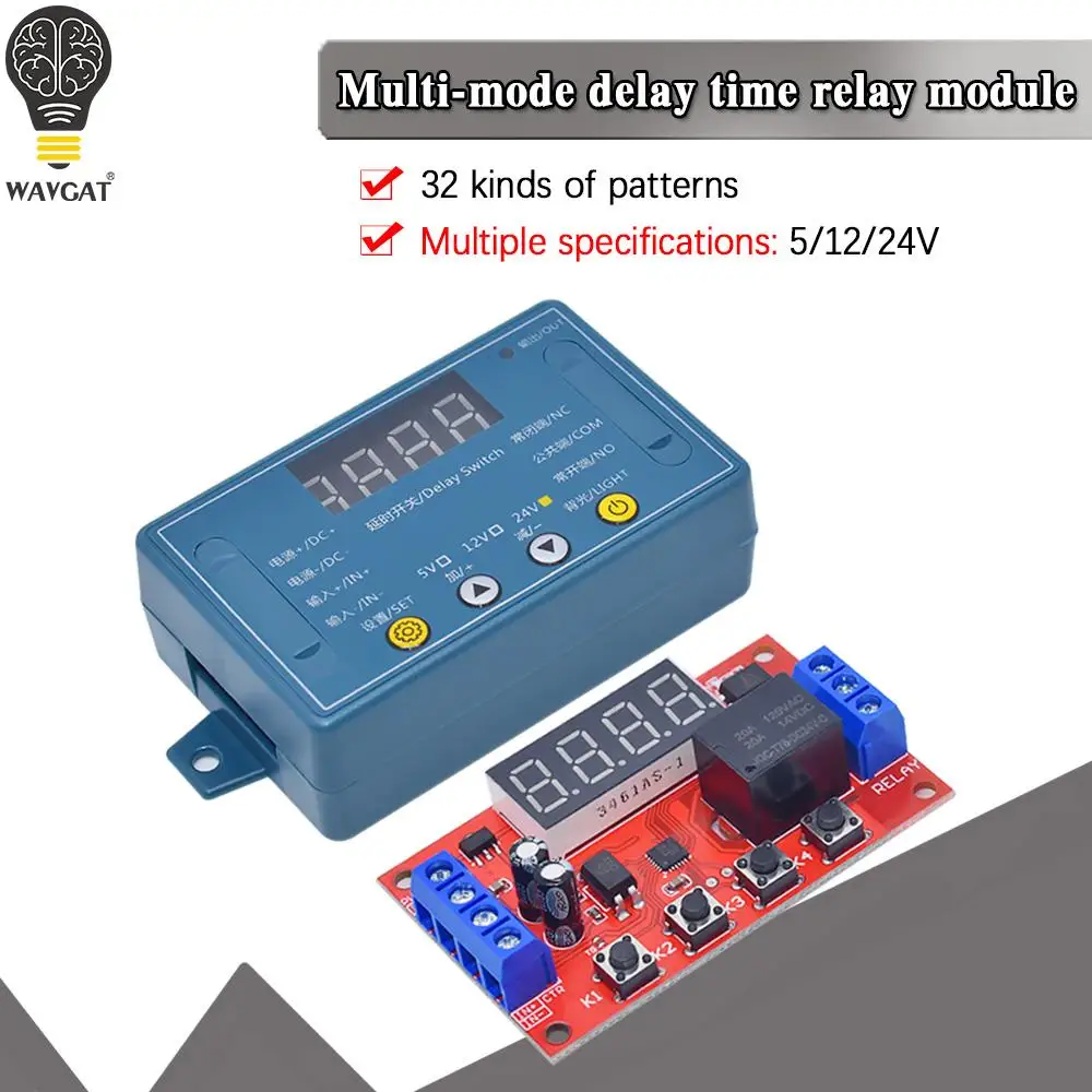 5V 12V 24V 10A 1 channel Delay time relay module  timing programmable optical coupler isolation pulse cycle power off trigger