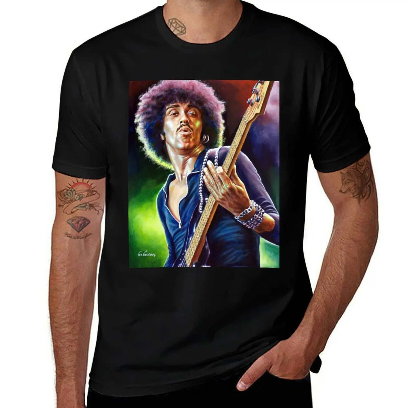 

Thin Lizzy Phil Lynott original painting T-Shirt t shirt man designer funny t shirts cotton t shirts for man pack white T-shirt