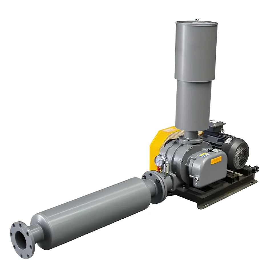 Soplador con diseño de lóbulo giratorio, aireación Industrial de alta eficiencia, hierro fundido, CA eléctrica, OEM, alta presión, silencioso, sin aceite