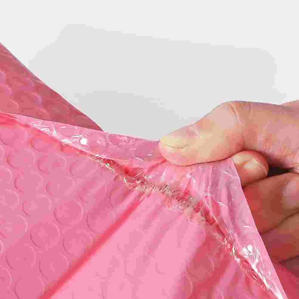 100 Pcs Sealed Bag Shipping Packages Pink Packaging for Small Business Padded Mailers Thicken Bubble Pe