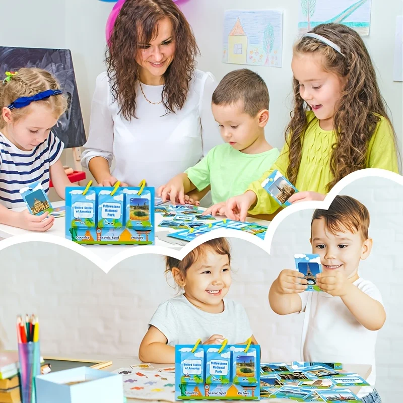 72 قطعة عبارة عن لعبة تكوين الكلمات تتضمن مجموعات بطاقات تعليمية للأطفال، ومجموعات تعلم الوجه على الوجهين، ولعبة تعليمية خاصة