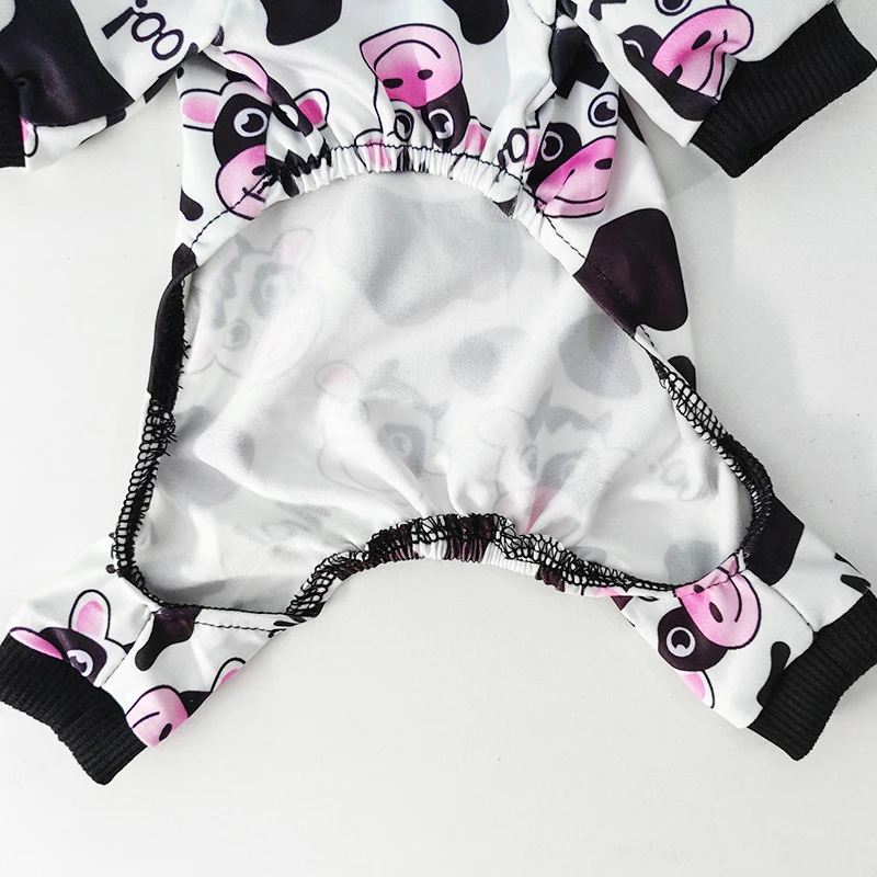 1 Stück Hunde-Pyjama mit Kuhmuster – maschinenwaschbar, Hunde-Schlafanzug, Haustier-Loungewear, lustige Haustierkleidung, weiche und bequeme Haustierbekleidung. – Detail 6