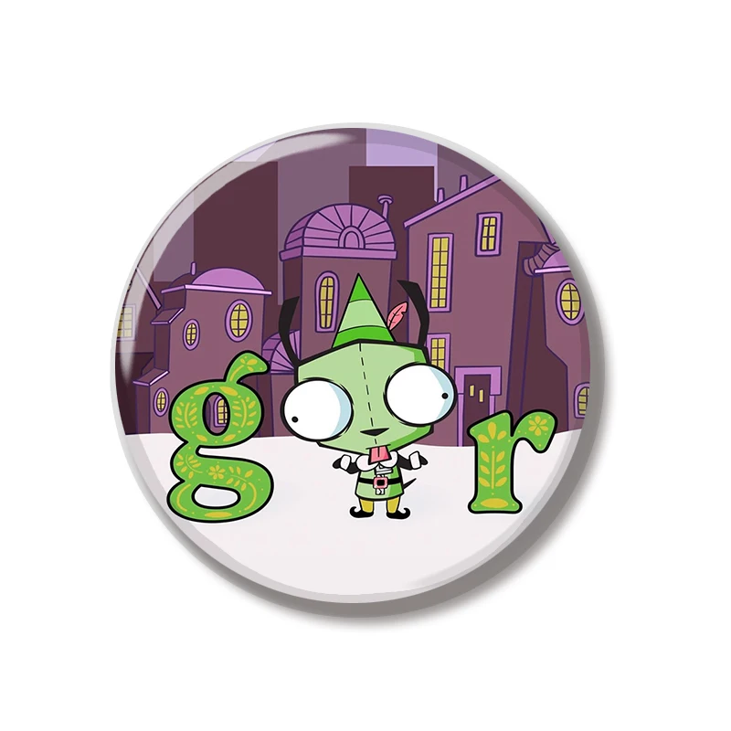 Invader ZIM GIR Pin Fun Cartoon Soft Button Pin Jewelry Creative Badge Cartoon Brooch Lapel Pin Canvas Bag Backpack Decoration