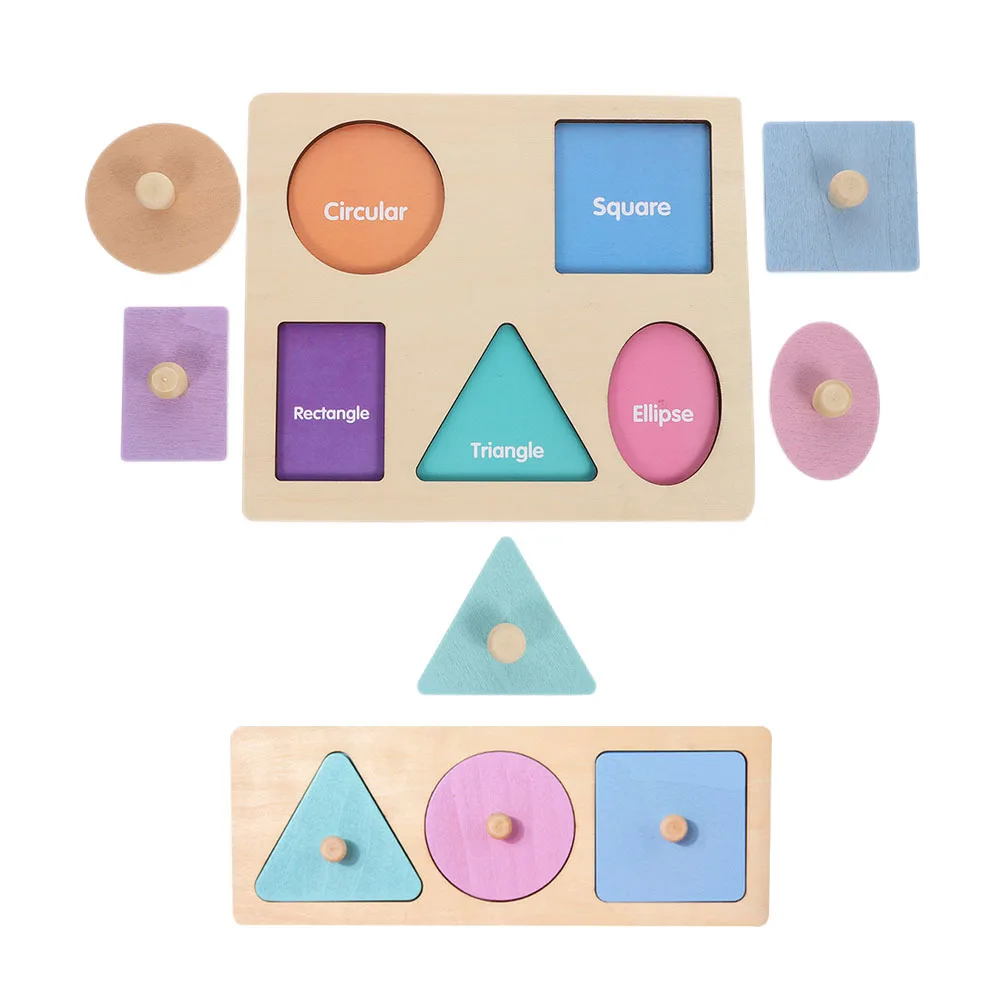 

2 set 2 Sets Geometric Shape Matching Puzzle Board Wooden Block For Kids Brain Development Educational Learning Puzzle Plaything
