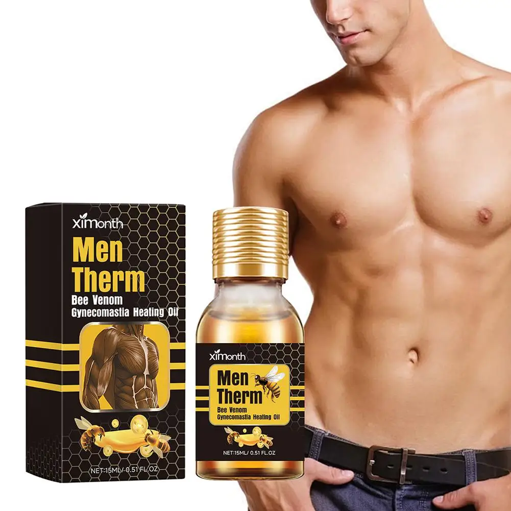 15Ml Mannen Bijen Gynaecomastie Stookolie Borst Vormgeven Borst Stevige Massage Serum Borst Aanhalen Olie Huidverzorging