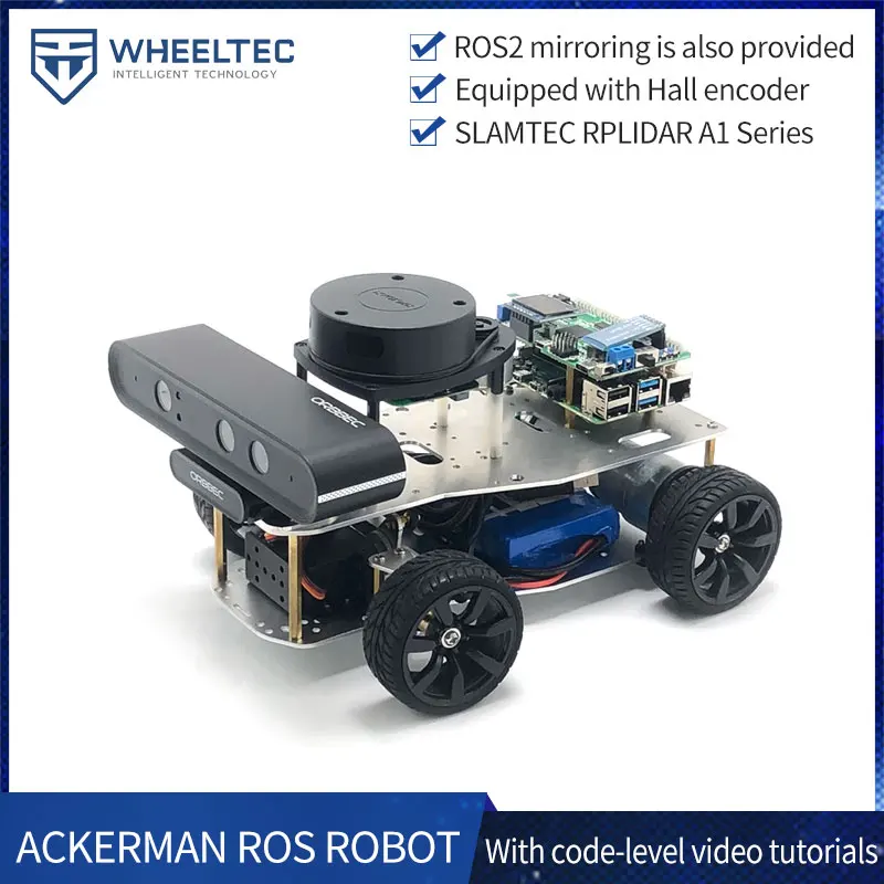 Usado para raspberry pi ros robô carro máximo 6kg carga mcnum roda de navegação por radar voz com mg513 codificador programador do motor