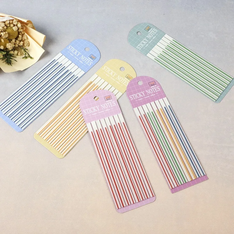 Highlighting Stickers Notes Thin Long Strips Transparent Sticky Students Colorful Fluorescent Index Scrapbook 20*6CM