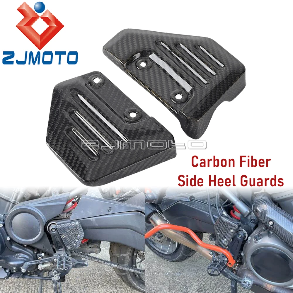 2021-2023 Motorcycle Left & Right Side Heel Guards Protection Carbon Fiber For Harley Pan America 1250 Special RA1250S RA1250