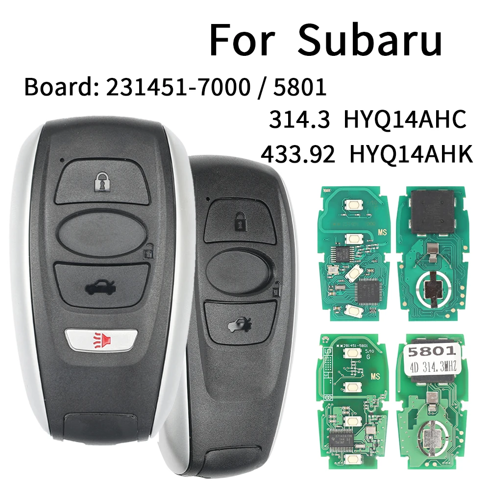 

Ly HYQ14AHK HYQ14AHC 7000/5801 For Subaru BRZ Crosstrek Forester Impreza Legacy Outback Ascent ID4D/8A Chip Smart Car Remote Key