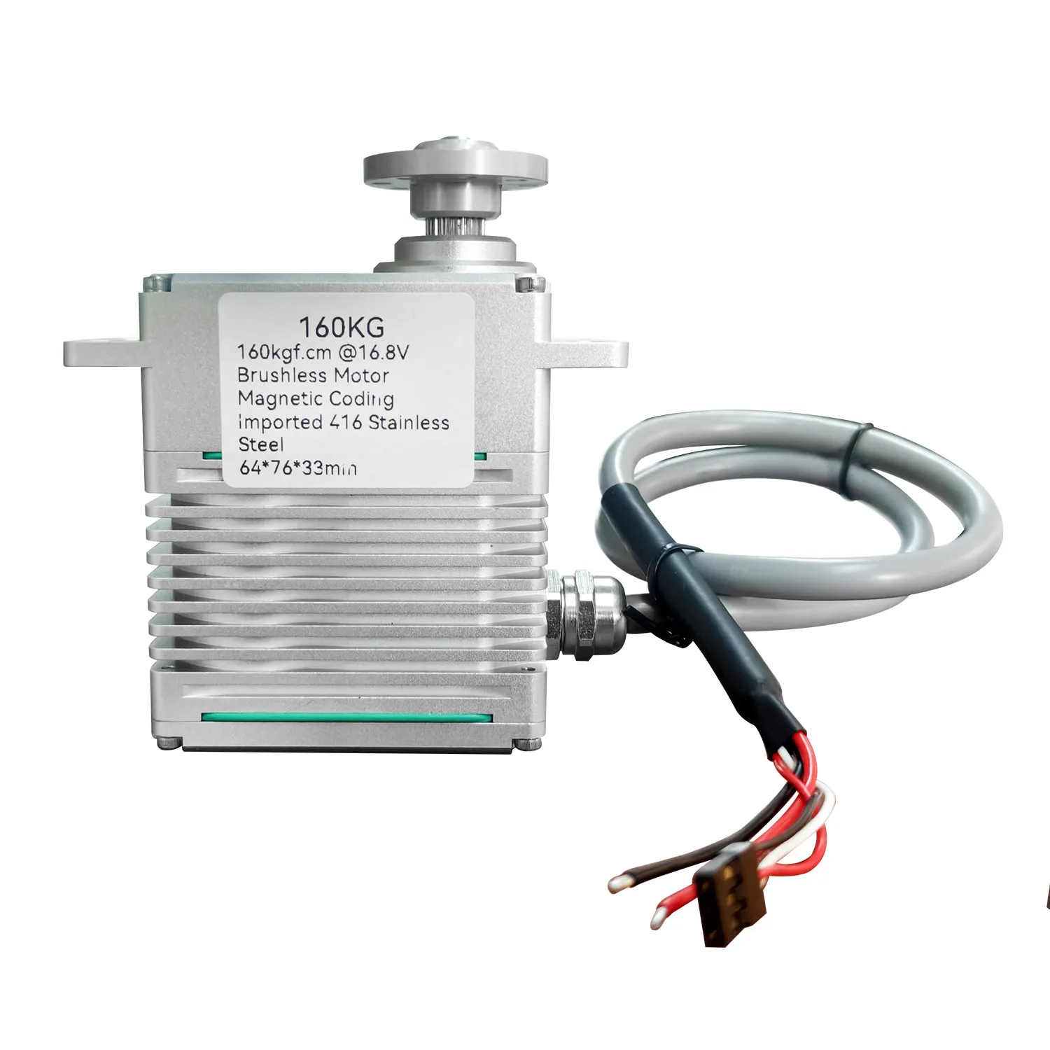 160kg High Torque Brushless Servo 150HV Waterproof IP56 Stainless Steel Gears Aluminum Case for RC Heavy Duty
