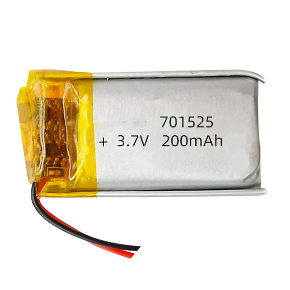 3.7V 200Mah 701525 Li-Ion Li-Polymer Li Battery 2.0 JST 2Pin For LAPTOP MP3 ELECTRIC TOYS CAMERA GPS MOBILE POWER MP4 TABLET DVD