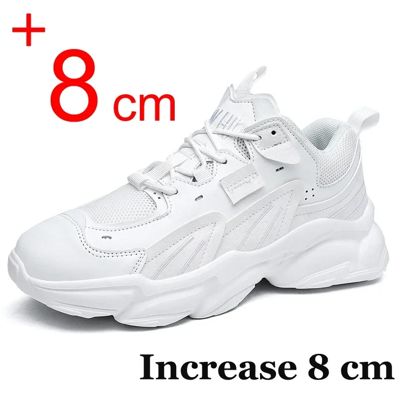 Elevator Shoes Men Sneakers Hidden Heels Plus Size 45 46 Heightening Shoes for Men Fashion Breathable 8cm 6cm Sports Taller Shoe