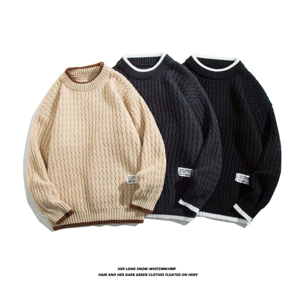 

Новинка 2025, мужской вязаный свитер, свободный крой, верхний слой с верхом, осень-зима, модный повседневный длинный светер из полиэфирного волокна