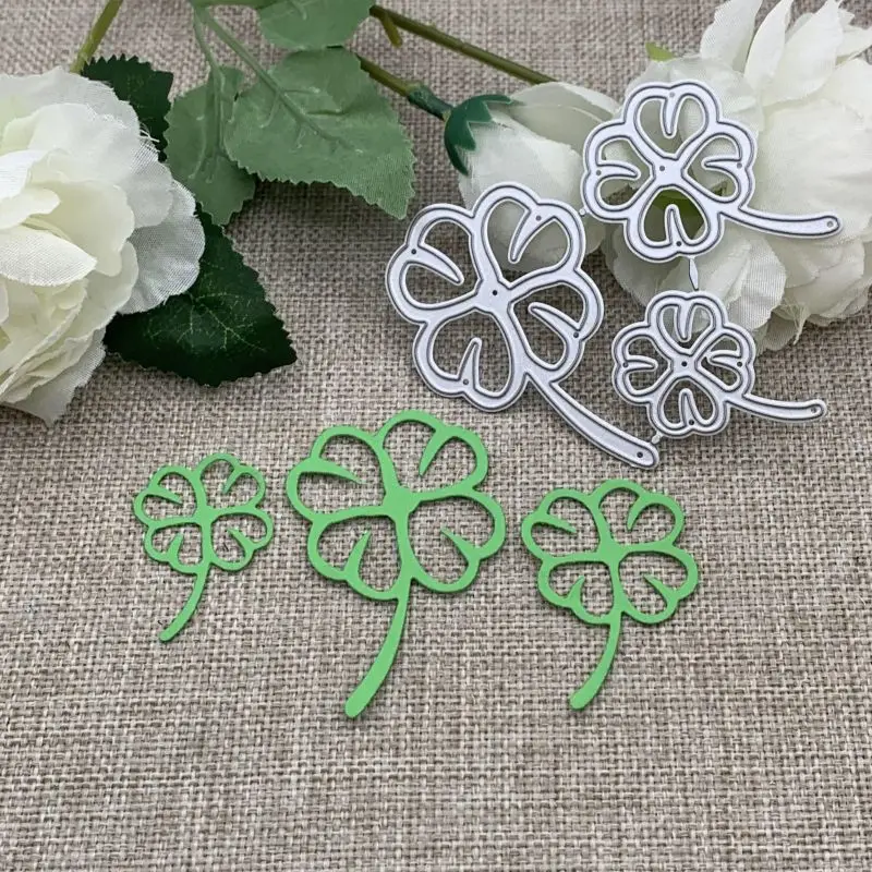 Three four-leaf clover Metal Cutting Dies Stencils For DIY Scrapbooking Decorative Embossing Handcraft Die Cutting Template Mold