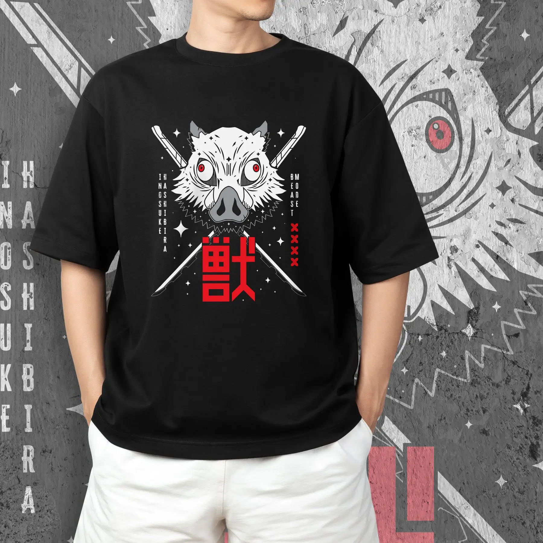 T-shirt with Demon Slashing Blade print - Inosuke Hashibira