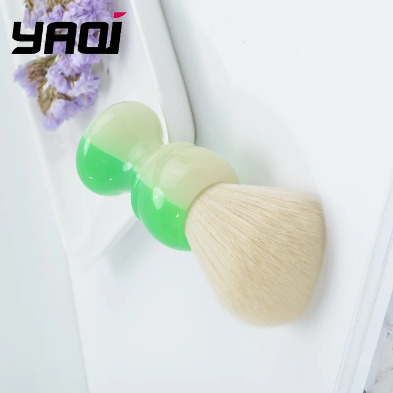 فرشاة الحلاقة YAQI JANUS BIFRONS 24 مللي متر عقدة الكشمير الاصطناعية فرشاة الحلاقة الرجالية مع مقبض الظلام هدية لصديقها