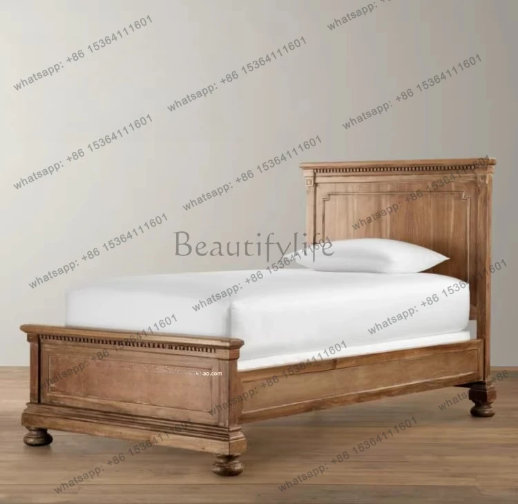 D06 American rural retro solid wood old European fashion atmosphere can be customized bed