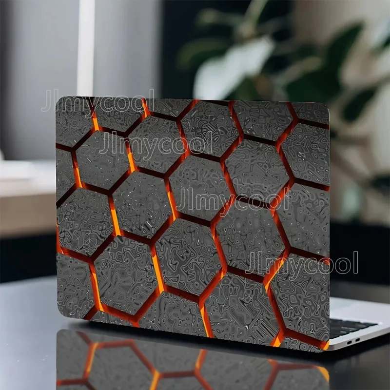 2 Pack Science Fiction Hexagonal Laptop Stickers Scratch Resistant Universal Protective Film for 12 To 15-inch Laptops Decal