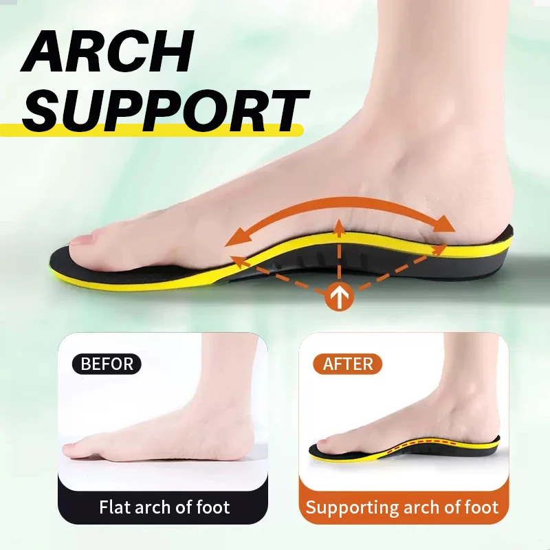 3ANGNI Arch Support Insoles Unisex Sports Support Shock Absorbing Breathable Anti-odor Elastic Soft Comfortable Flat Foot Insole