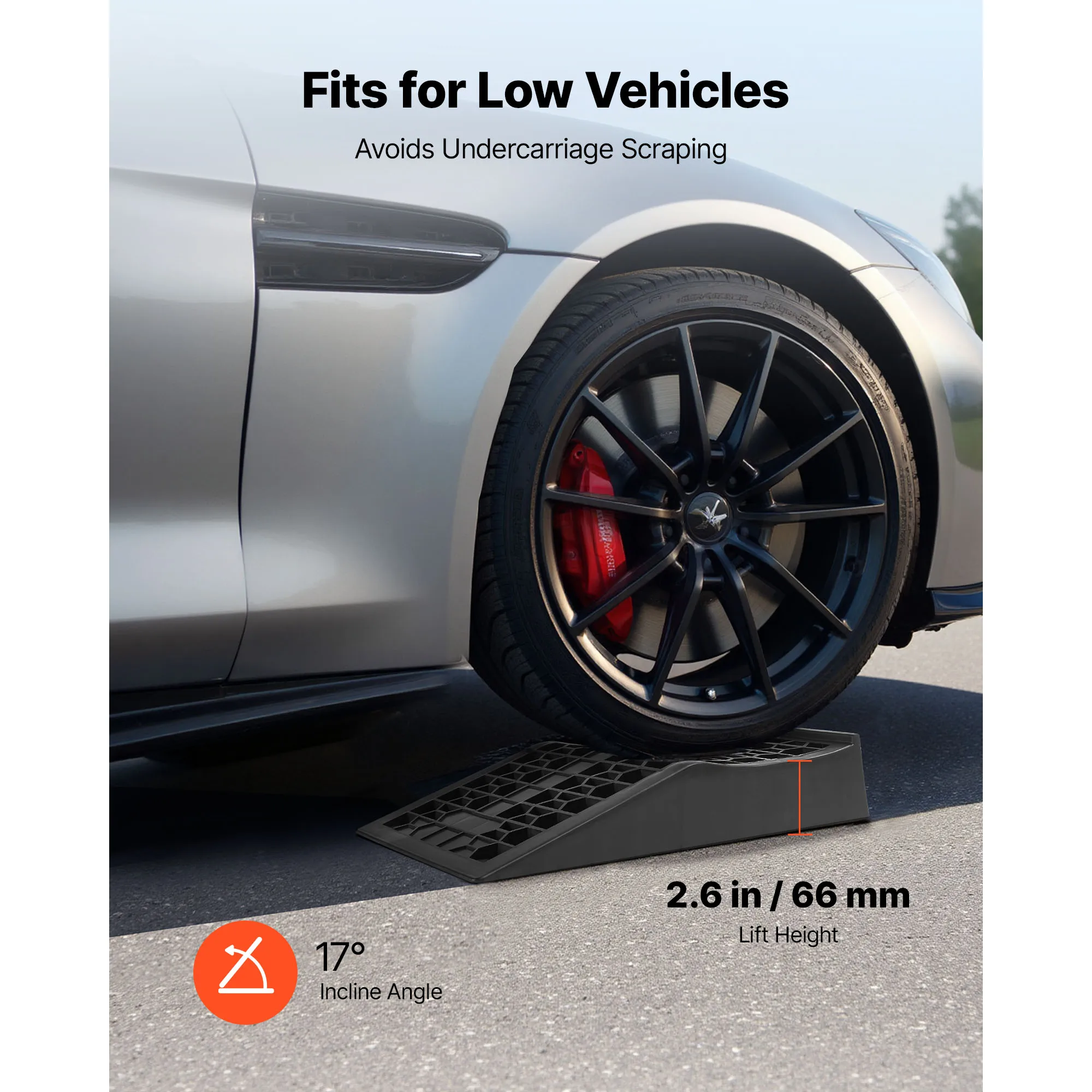 SucceBuy Car Ramps Portable Low Profile Car Service Ramps for Home Garage Maintenance & Oil Changes for Low Chassis Vehicle Jack