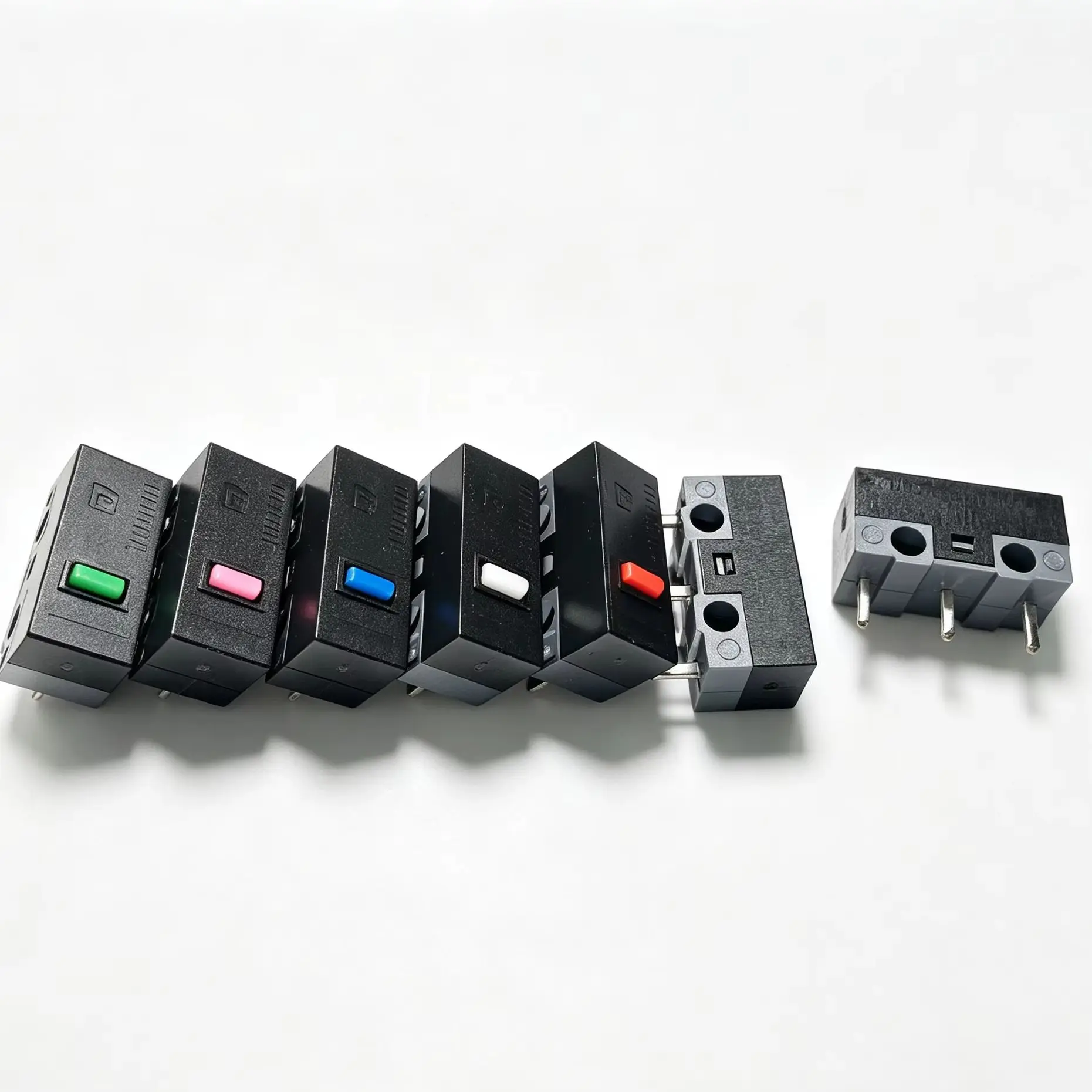 50pc-10 HUANO Micro Switch Yellow Pink Blue White Green Dot Blue Shell Mouse Button Microswitch, Mouse Repair Replacement Parts
