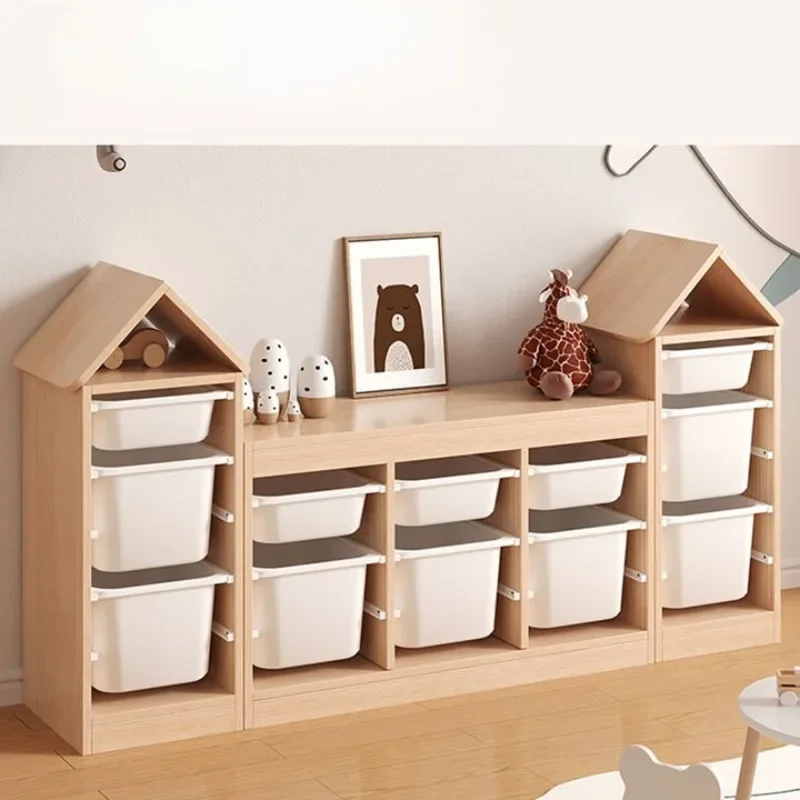 Children's storage cabinet Solid wood large-capacity drawer bookshelf Storage rack Combination rack Baby finishing cabinet