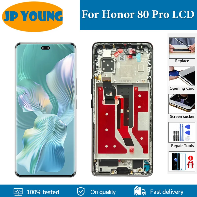 6.78'' OLED For Huawei Honor 80 Pro LCD Display Touch Panel Screen Digitizer Assembly For Honor 80 Pro  ANP-AN00 LCD Replacement