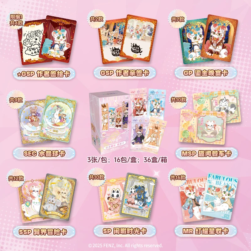 Genuino Fabulous Beasts Card Varietà Serie carina Bizarre Adventure Collezione anime carine Giochi Giocattoli Regalo Scatola originale