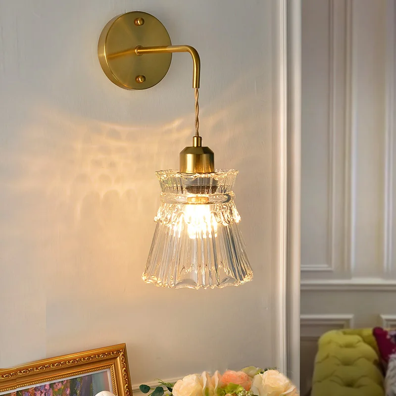 

Регулируемый по высоте прикроватный настенный светильник для спальни, скандинавский французский простой настенный светильник для гостиной, ТВ-фона, настенный светильник для лестницы