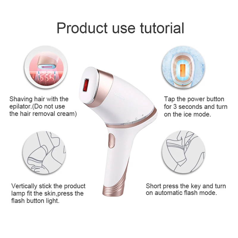 NOTIME 2023 IPL Ice Cooling Hair Removal 300000Flashes Safe Painless Laser Hair Removal Bikini Face And body