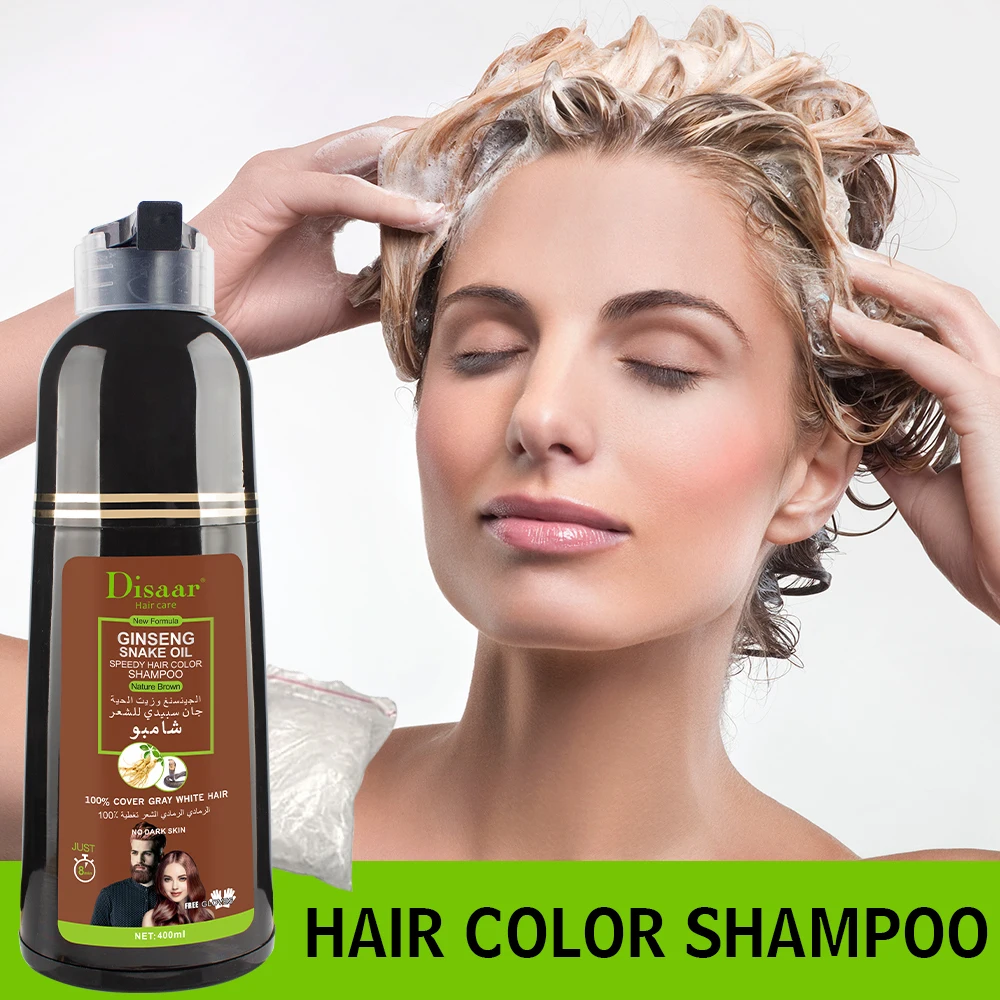 Organic Natural Hair Dye Shampoo Brown Hair Dye Only 5 Minutes Ginseng Extract Brown Hair Dye Shampoo For Cover Gray White Hair