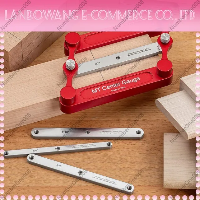 Center Gauge Woodworking Straight Hole Positioner Tenon Log Pin Punch Tool