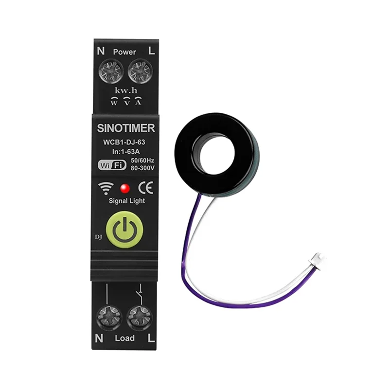 AK51-SINOTIMER WIFI Overvoltage And Undervoltage Protector Photovoltaic Bidirectional Energy Meter KWH Metering Time Switch