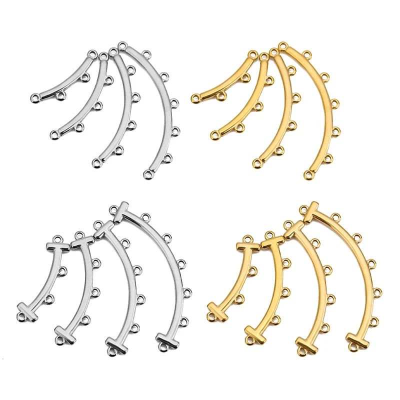 5pcs Stainless Steel Bohemia Necklace Bracelet Layer Pendant Bail Connector for DIY Jewelry Making Multi Strand Clasp Accessorie