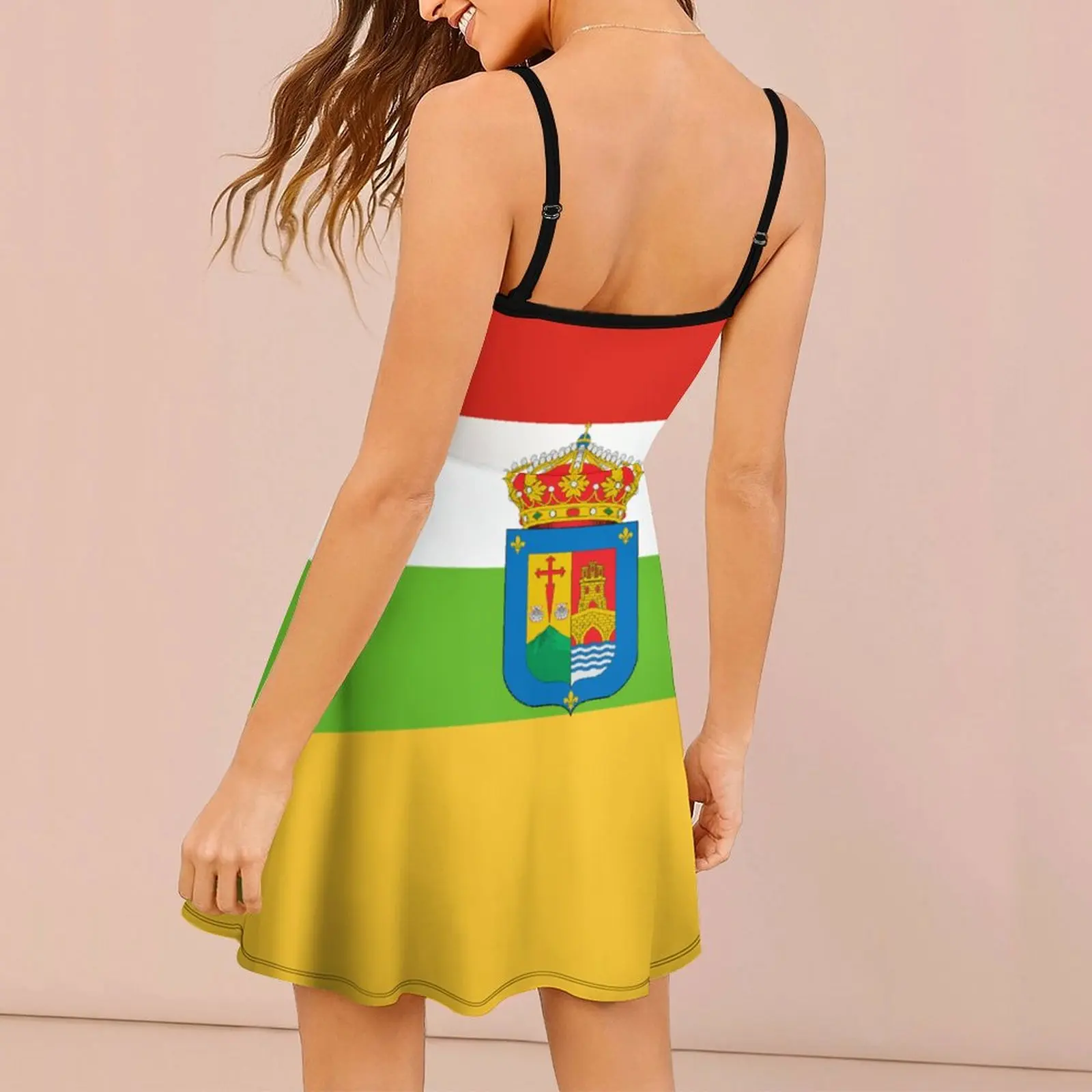 Vestido de tirantes con bandera de La Rioja para mujer, ropa Sexy de alta calidad con estampado de Humor para vacaciones