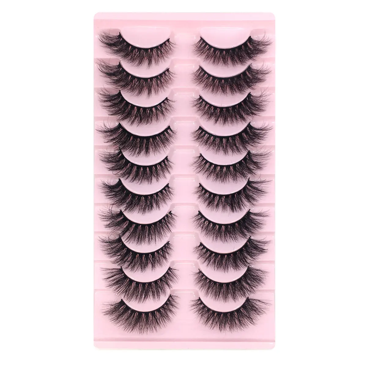 Natural Grosso Faux Mink Cílios, Cílios Falsos Longos, Cílios Falsos Dramáticos, Extensão de Maquiagem, Beleza, 6D, 10-20mm, 10 Pares, Novo