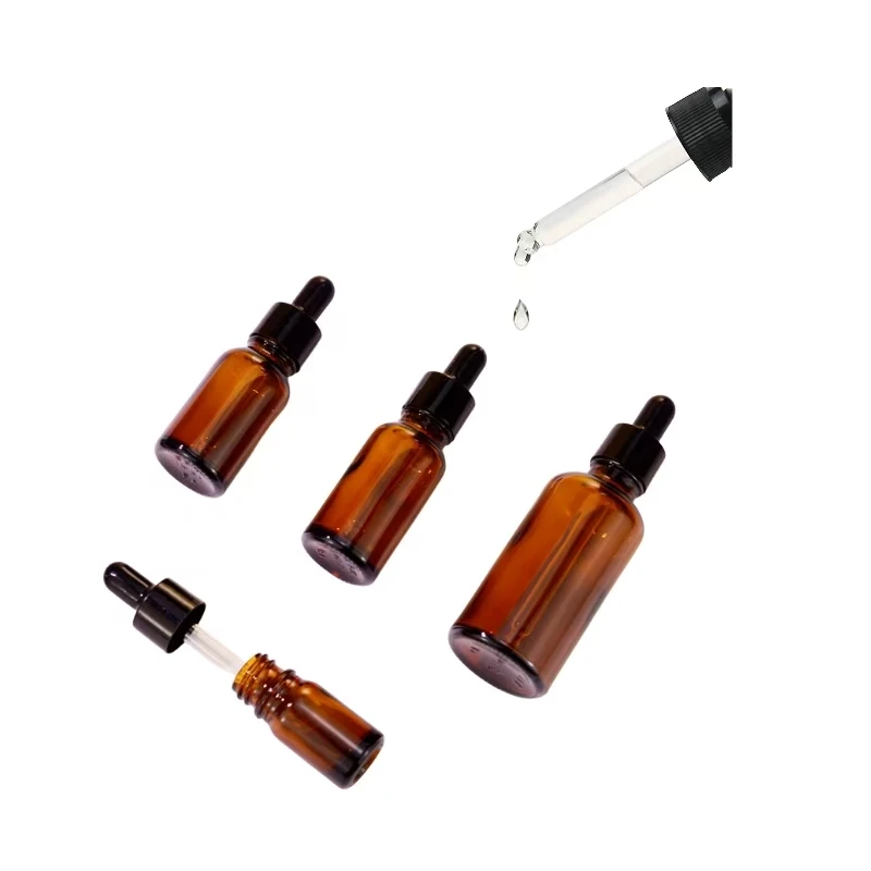 8/20pcs 10ml 50ml Glass Dropper Bottles Refillable Essential Oil Perfume Containers with Pipettes for DIY Cosmetic Travel Bottle