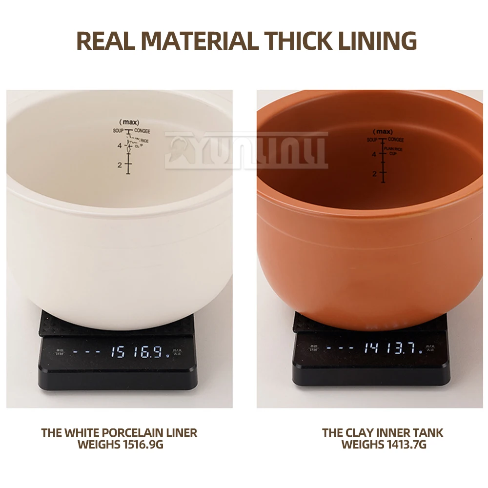 Panela de arroz de grande capacidade 5L Multi Fogão Panela interna de cerâmica Pentola Elettrica Cuiseur Multifonction