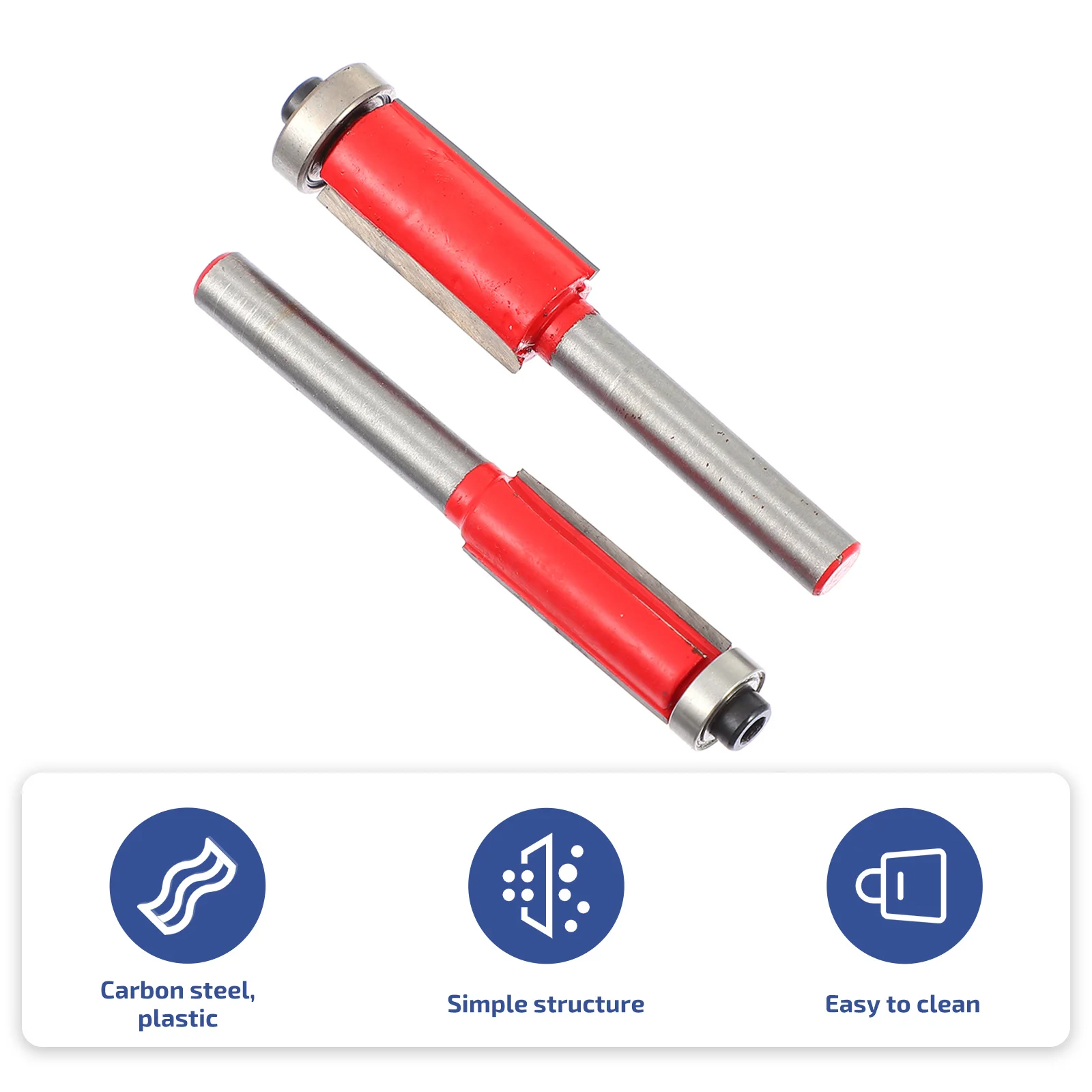

4pcs Flush Trim Router Bits High Quality Woodworking Cutter Tool Alloy Blades Carbon Steel Sturdy Structure Portable Lightweight