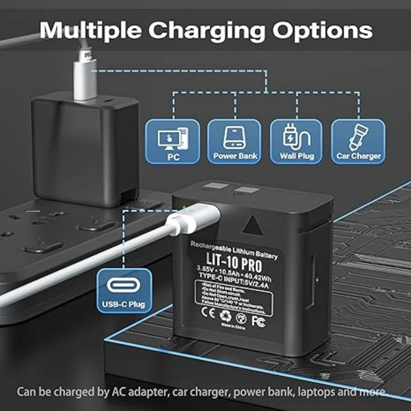 Bateria de substituição SPYPOINT LIT-10 Pro 3.85v 10500mAh para câmera de caça, câmeras celulares de trilha, baterias de lítio recarregáveis