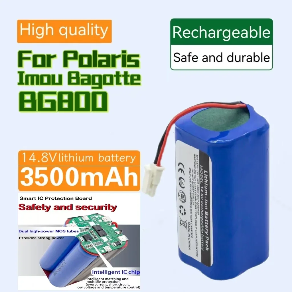 

18650 lithium battery 14.8V 3500mAh for Polaris Imou Bagotte BG800 battery of sweeping robot charging battery cleaner Parts