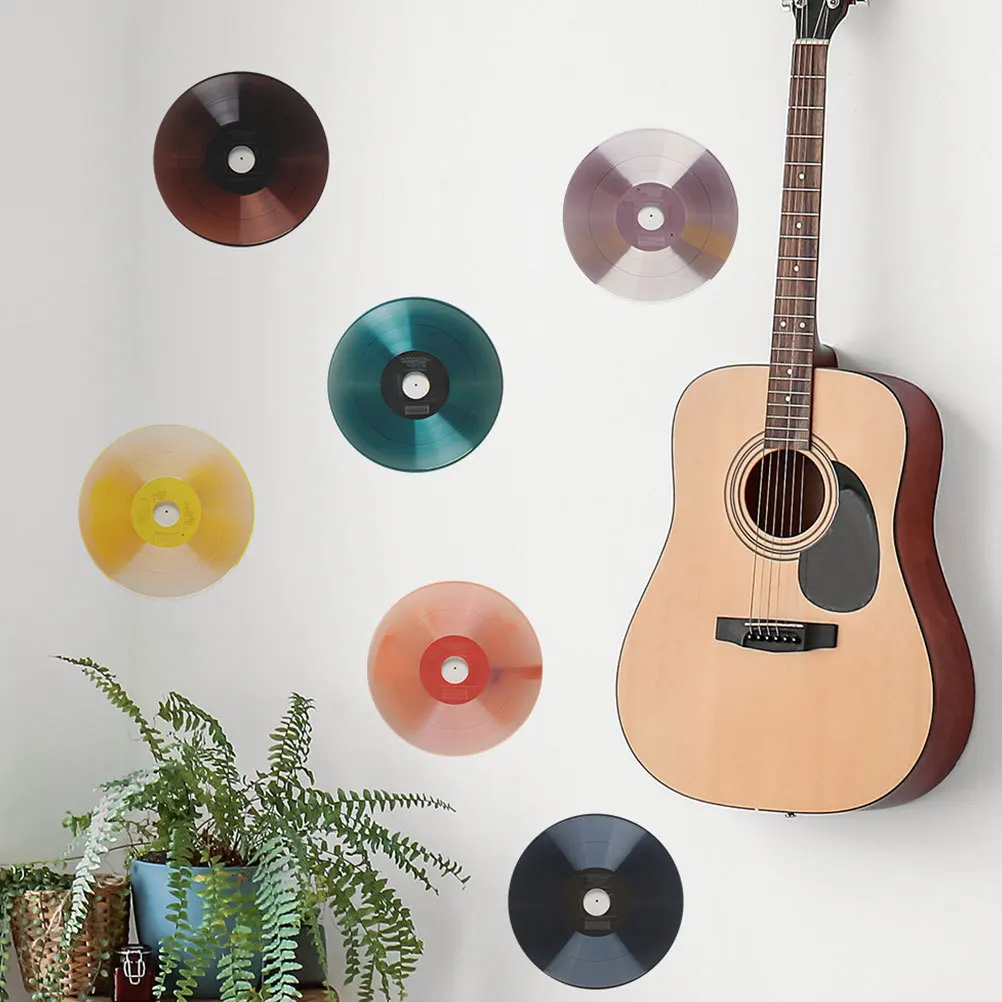 

6Pcs Music Vinyl Record Wall Stickers Retro Decor Vintage Record Wall Decals for Party Room Music Notes Party Decorations