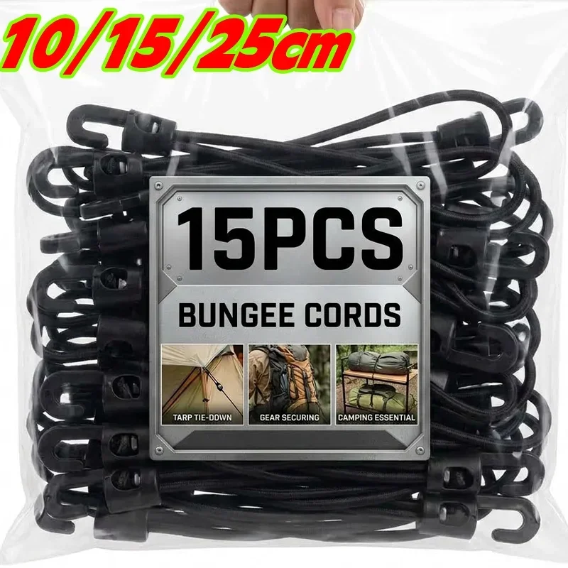 Outdoor Elastic Cord Fastener High Elasticity Nylon Binding Strap for Trekking Pole Bottle Flashlight Backpac Attachment Gear