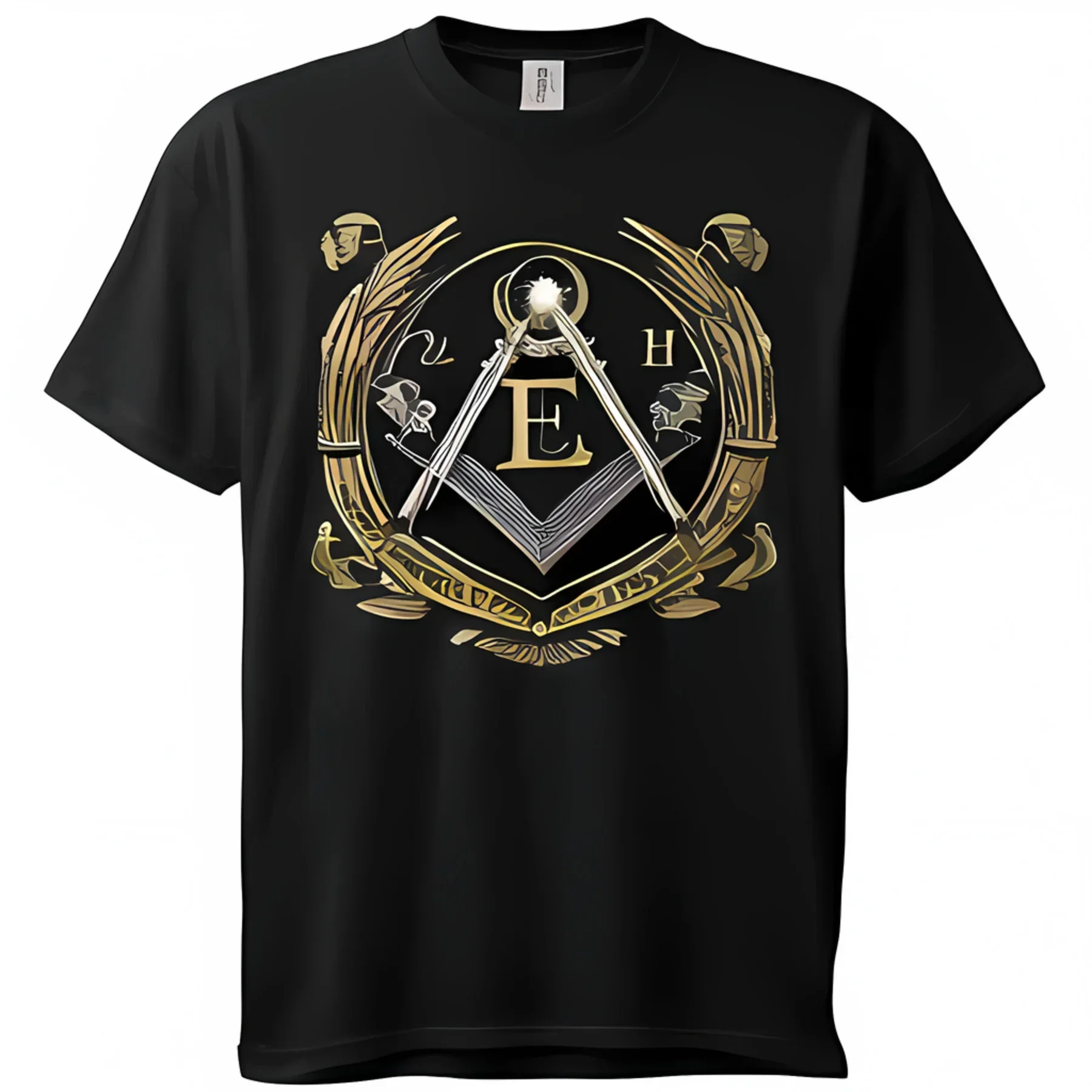 Retro Masonic Symbol Design Freemason Gift T-Shirt 100% Cotton O-Neck Short Sleeve Summer Casual Mens T-shirt Size S-3XL