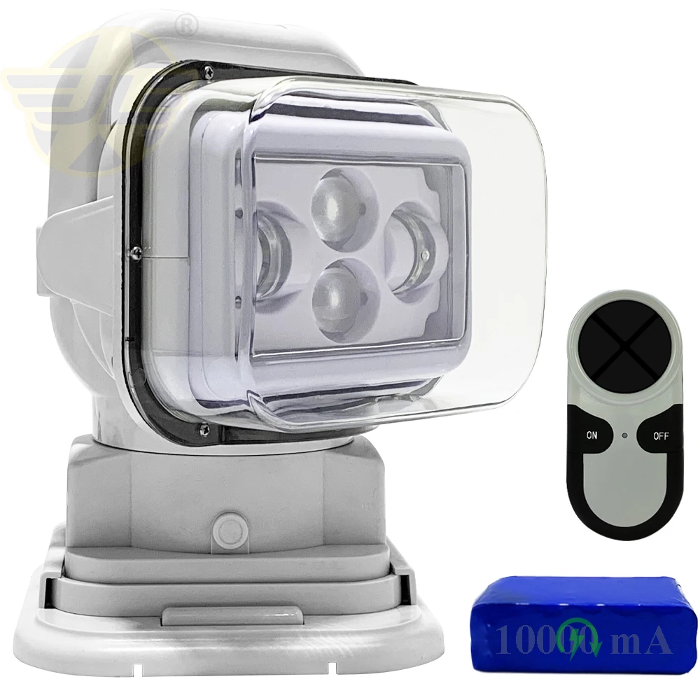 

Rechargeable Outdoor Searchlight 360 Degree Rotary Car Roof Spotlight Wireless Remote LED Fog Driving Lights Work Light Bar