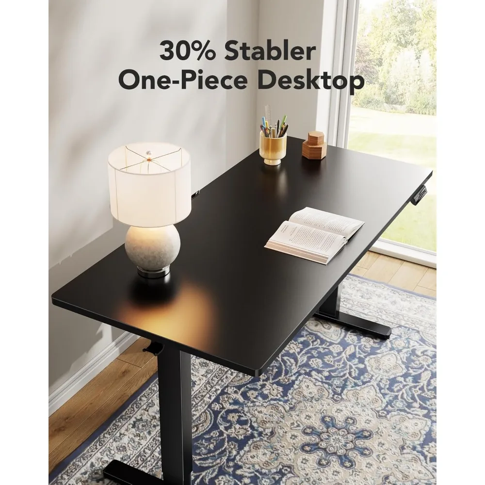 Adjustable Height Desk, 48x24 Solid Surface, 4 Memory Settings, Ergonomic Standing Desk