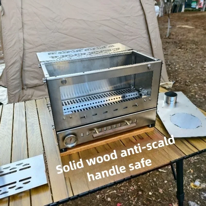 

Outdoor Stainless Steel Fire Stove Portable Keep Warm Bonfire Stove Lightweight Camping Travel Folding Multifunctional Equipment