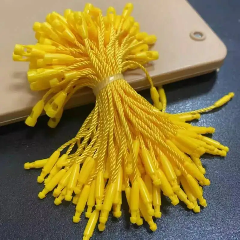 8CM 1000 Stück/Los Kleine Schnappverschluss-Steckverschlüsse 8 cm Etikettenschnüre Weiß/Beige/Schwarz/Grün Hang-Tag-Seil Polyester-Schnur – Detail 3
